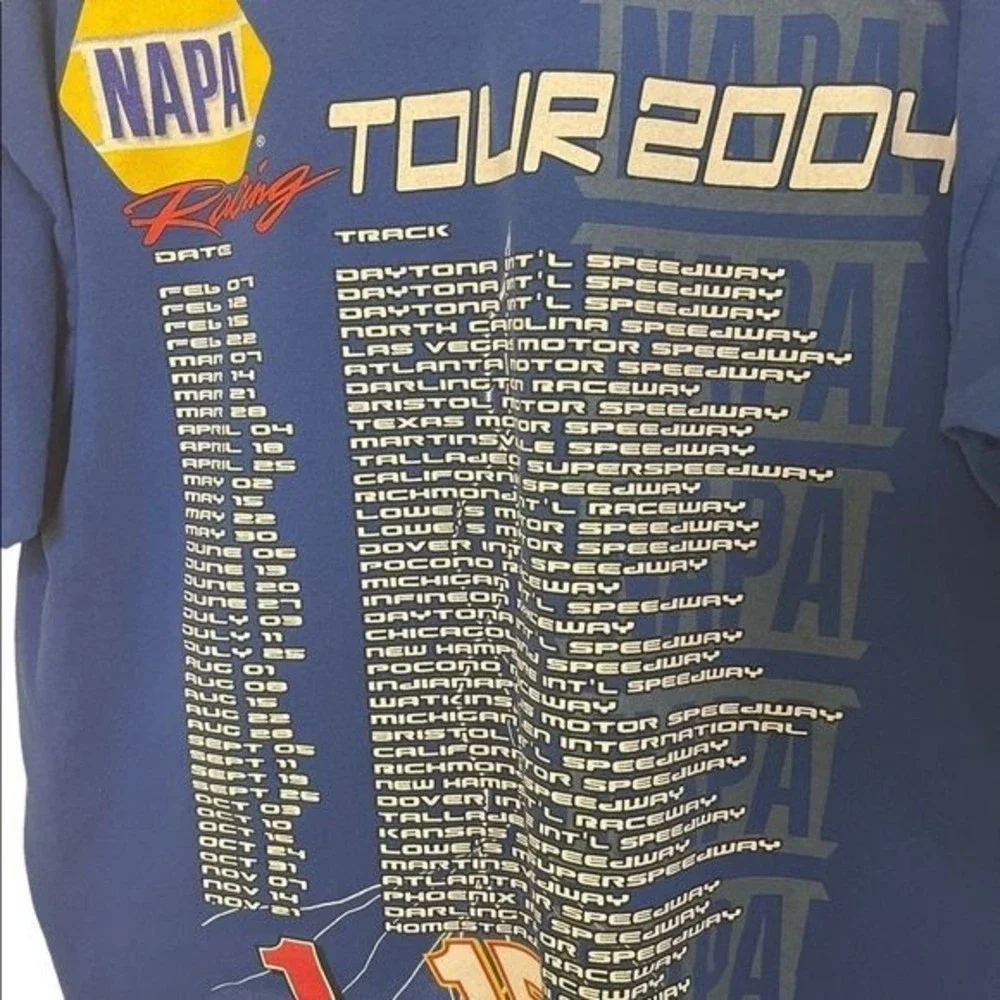 Vintage NASCAR Dale Earnhardt NAPA Racing Tour 2004    T-Shirt  Size Extra Large - Picture 4 of 5